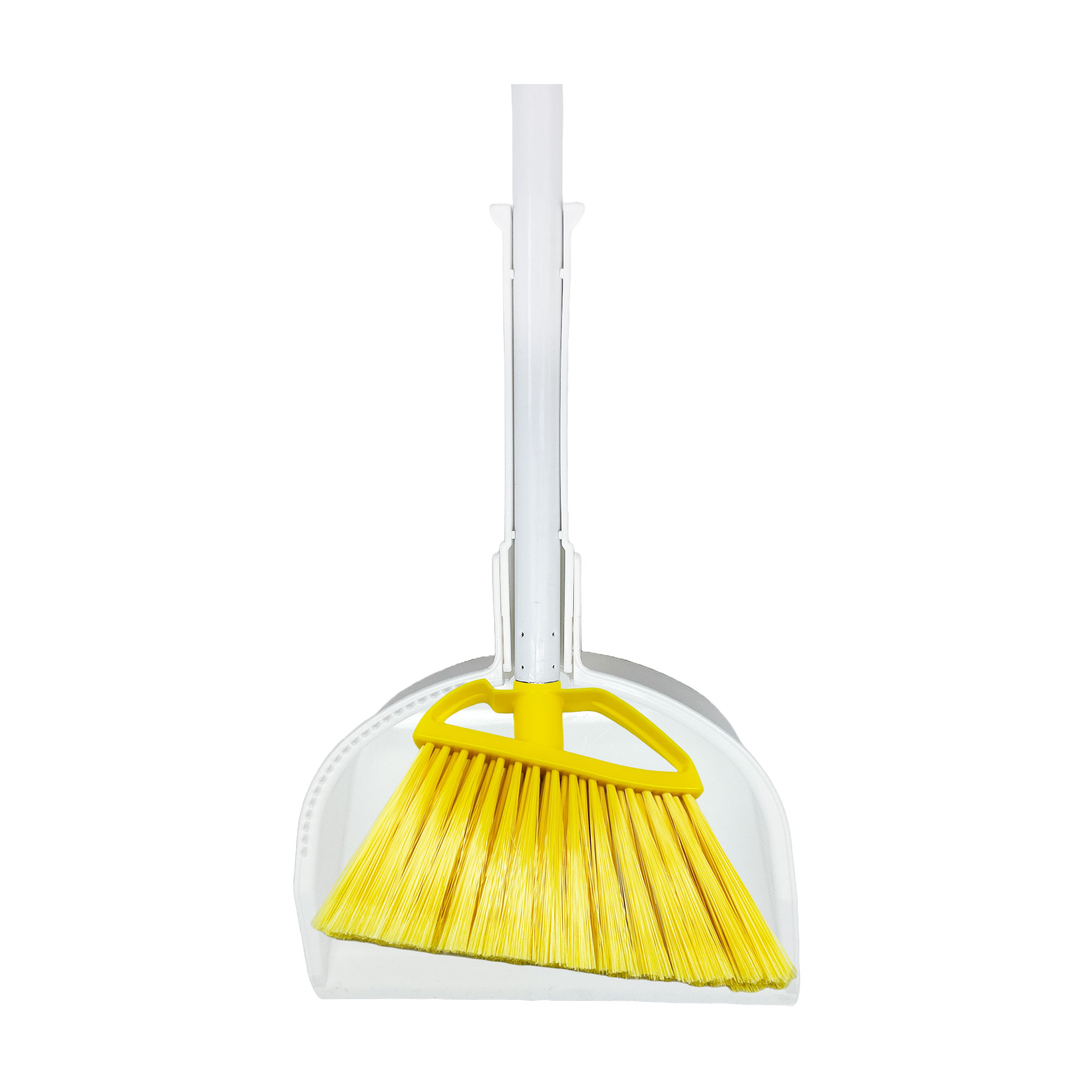 Made in Malaysia Broom and Dustpan Set – Yellow Long Handle Cleaning Set for Home & Office